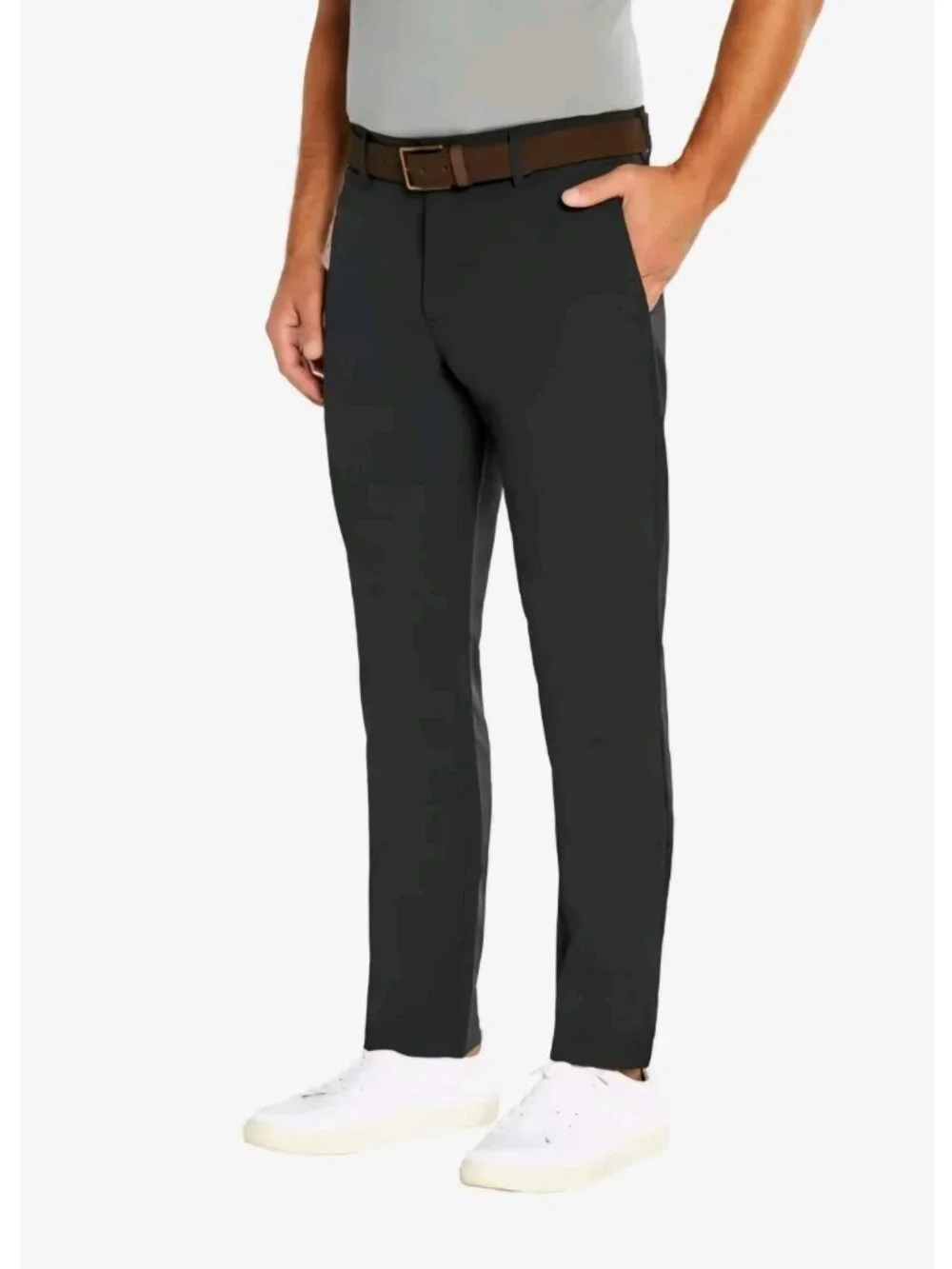 Banana Republic Flat Front Lightweight Pant Men's 34 x 30 Black Color